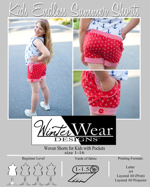 Endless Summer Shorts for Kids Size 1-16