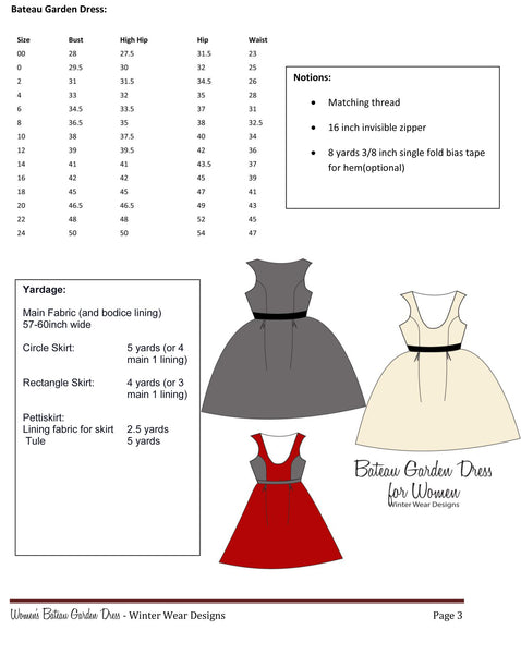 Bateau Garden Dress for Women size 00-24