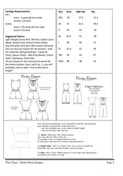 Riviera Romper for Women size XXS-XXXL