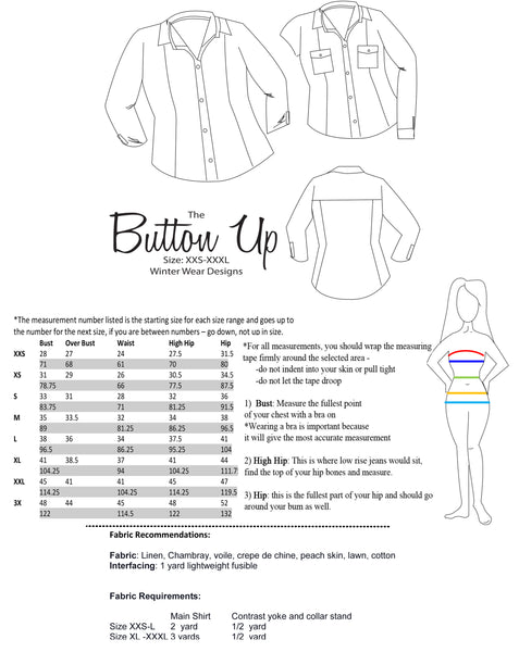 Button Up Top for Women size XXS-XXXL