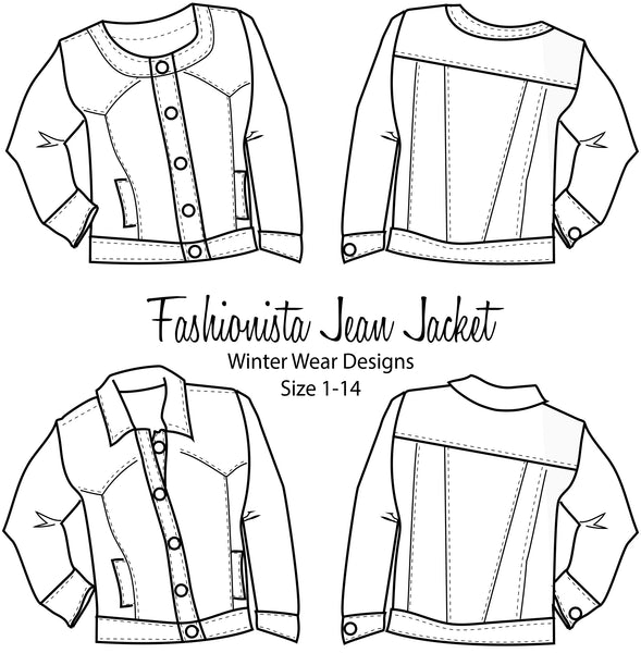 Fashionista Jean Jacket for Girls size 1-14