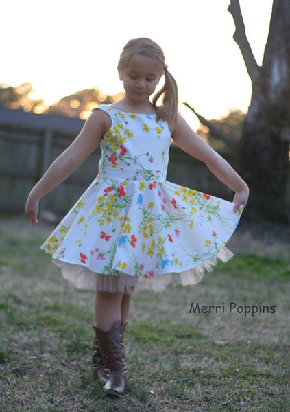 Bateau Garden Dress for Girls size 1-14