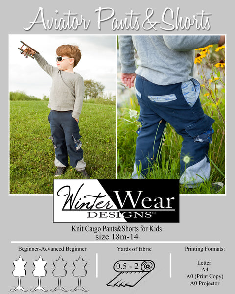 Aviator Pants and Shorts for Boys and Girls Size 1-14