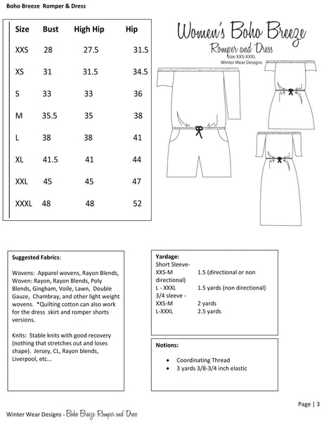 Boho Breeze Off Shoulder Romper and Dress Size XXS-XXXL