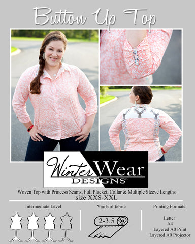 Button Up Top for Women size XXS-XXXL