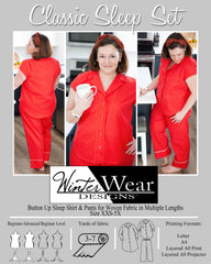 Classic Sleep Set, Woven Sleep Shirt and Pants size XXS-5X