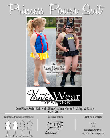 Princess Power Suit for girls size 1-14