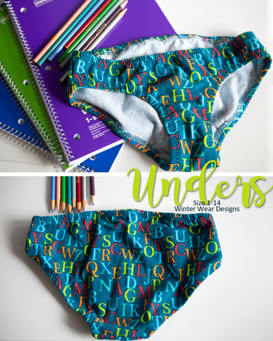 Unders pattern for girls sizes 1-14