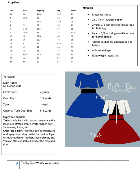 Crop Dress for Women size 00-24