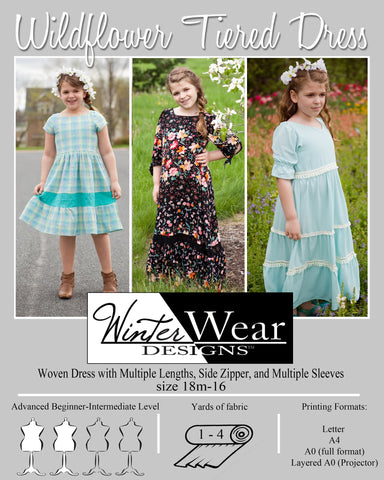 Wildflower Tiered Dress for Girls size 18m-16