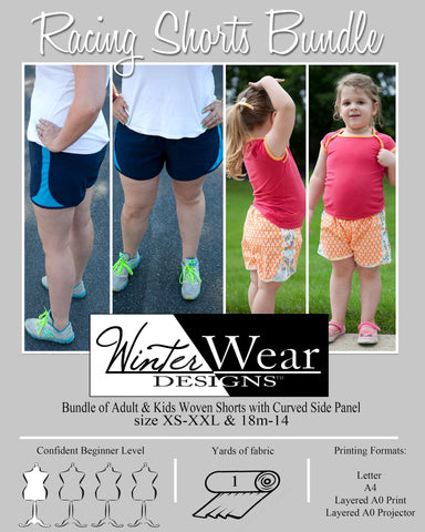 Mommy and Me Racing Shorts Bundle for Women and Girls