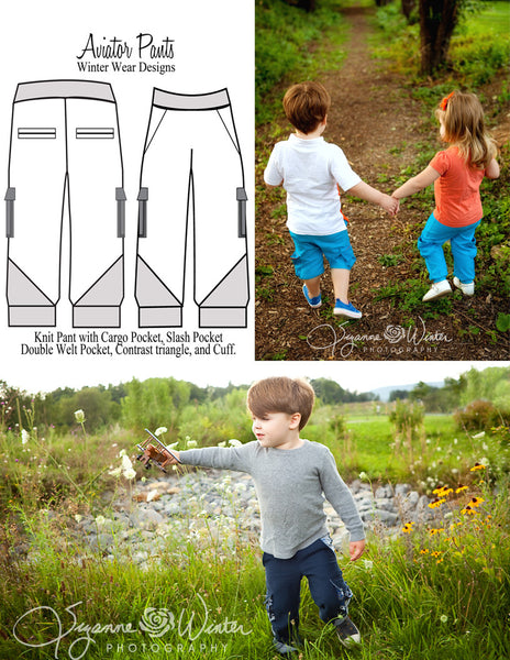 Mommy and Me Aviator Pants and Shorts Bundle for Women, Boys and Girls