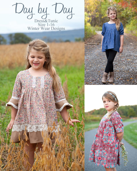 Days Away Pattern Bundle of Day by Day and Squared Away for girls size 1-16