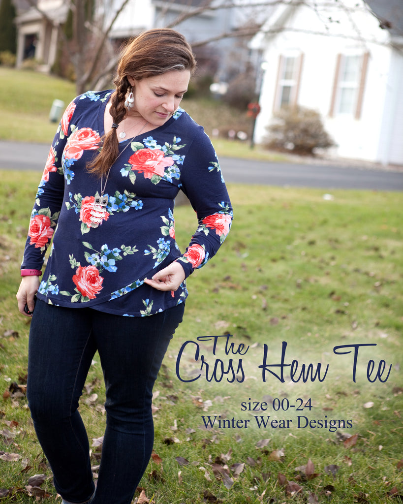 Cross Hem Tee for Women size 00-24 - FREE WITH CODE