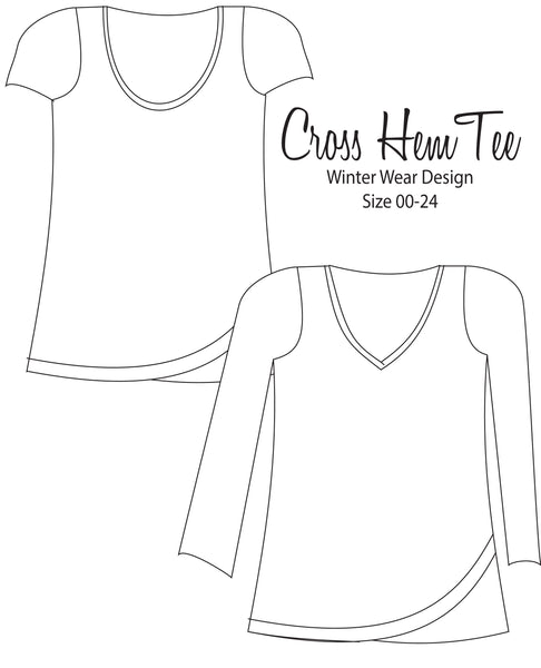 Cross Hem Tee for Women size 00-24 - FREE WITH CODE