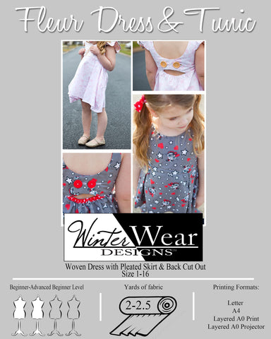 Fleur Dress and Tunic for Girls Size 1-16
