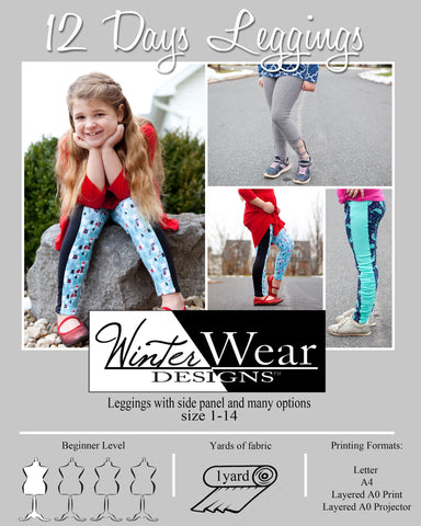 12 Days Leggings for Girls size 1-14 (Free with code)