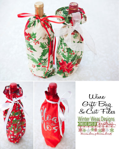 Wine Bottle Gift Bag - Free Pattern and HTV